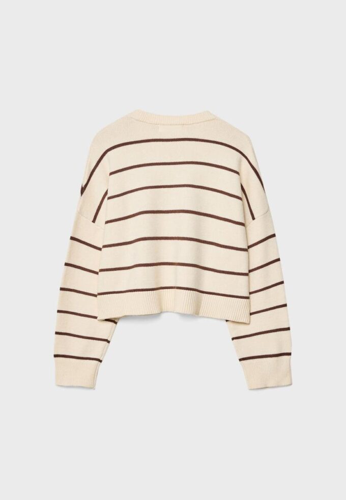 Pruhovaný zkrácený pletený svetr