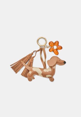 Přívěsek na klíče se psem a květinou