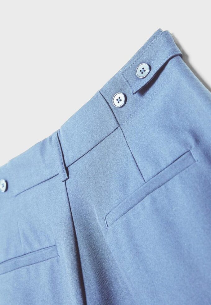 Rustikální kalhoty s Wide Leg nohavicemi a nastavitelnými knoflíky