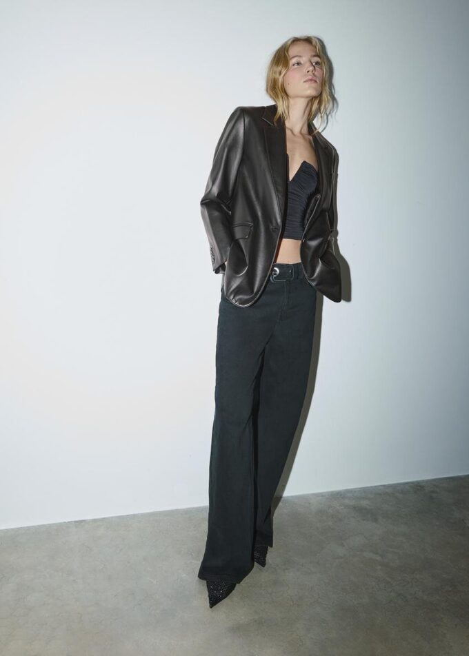 Sako s koženým efektem a regular fit střihem