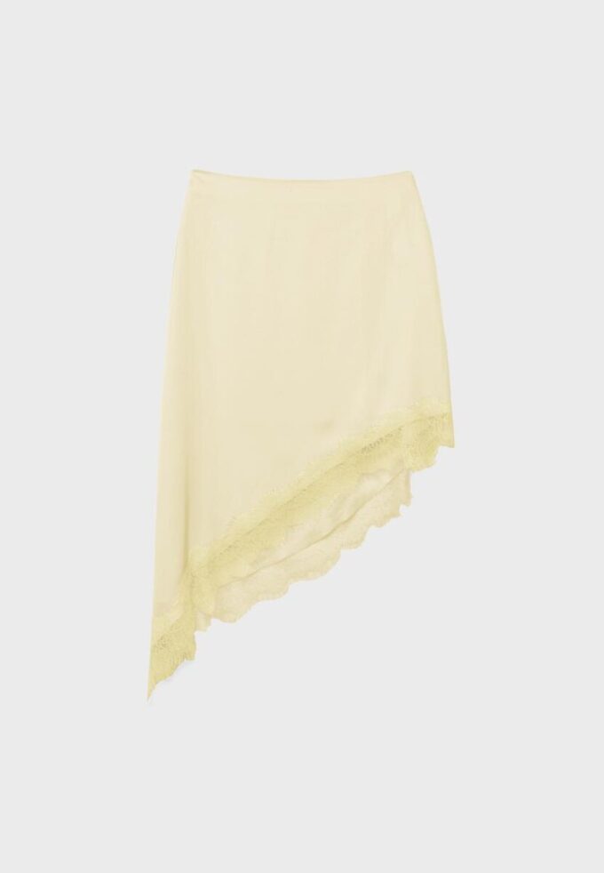 Saténová asymetrická sukně