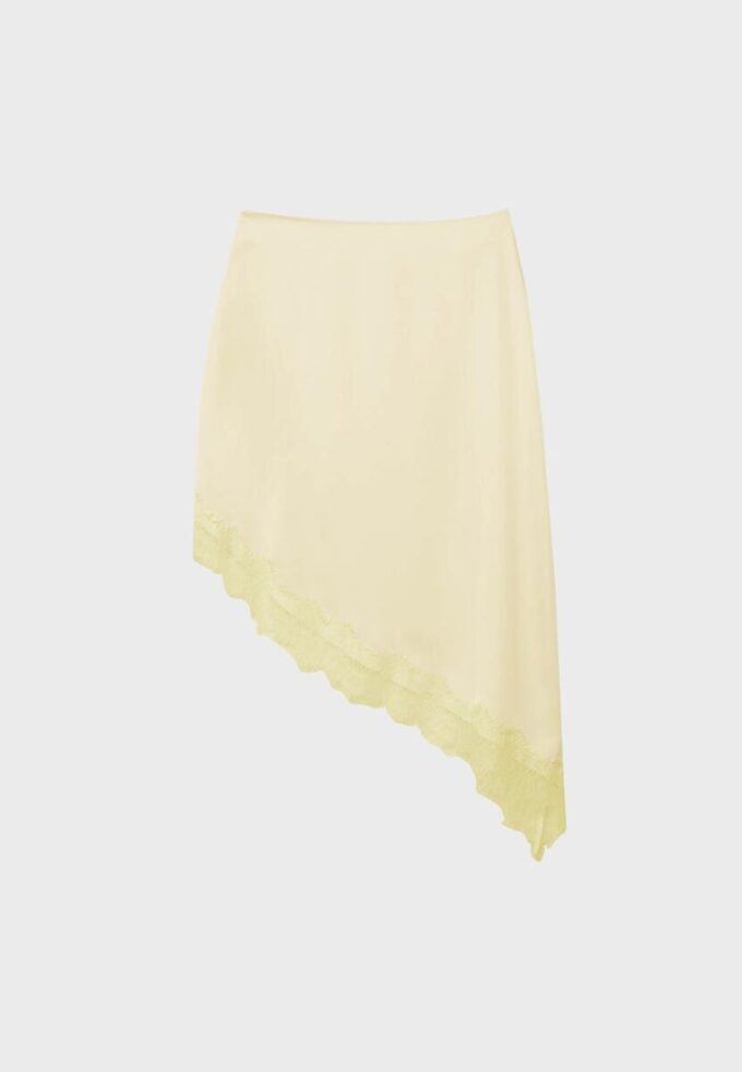 Saténová asymetrická sukně