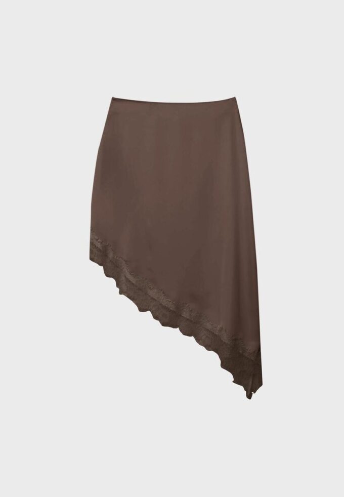 Saténová asymetrická sukně Saténová asymetrická sukně
