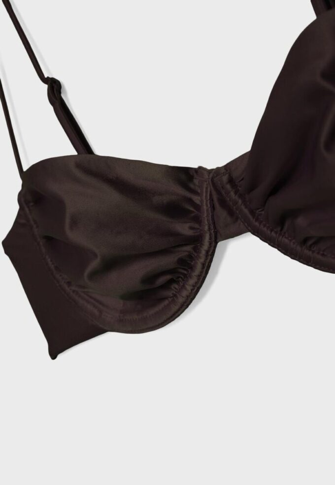 Saténové bikiny s balkónovým střihem pro topy