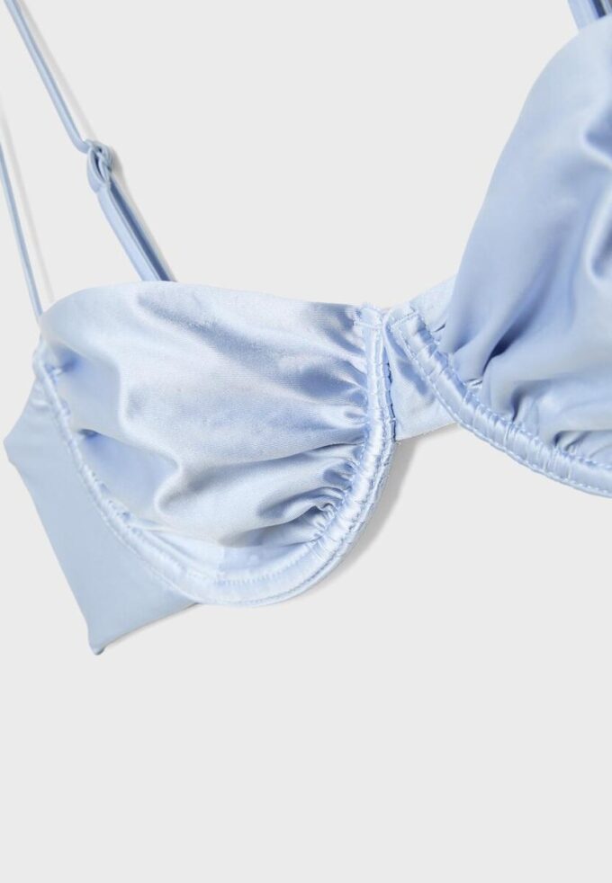 Saténové bikiny s balkónovým střihem pro topy