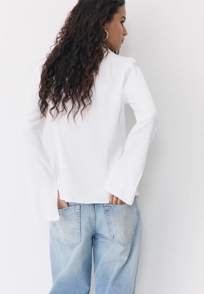 Saténová košile s vázáním