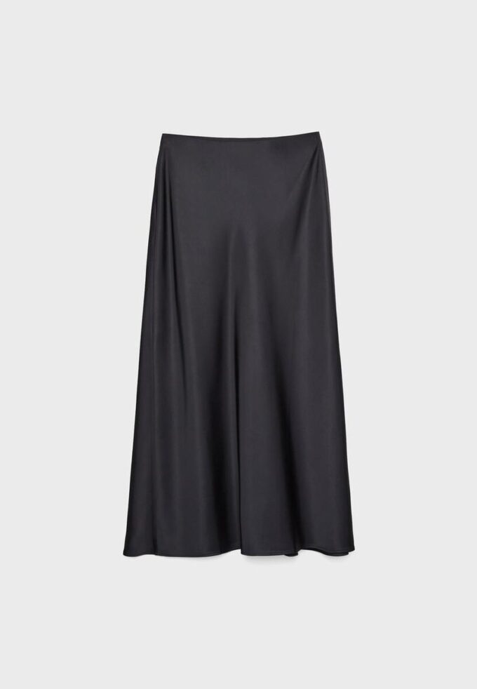 Saténová midi sukně Saténová midi sukně