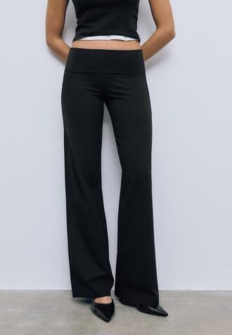 Síťované kalhoty s přeloženým pasem