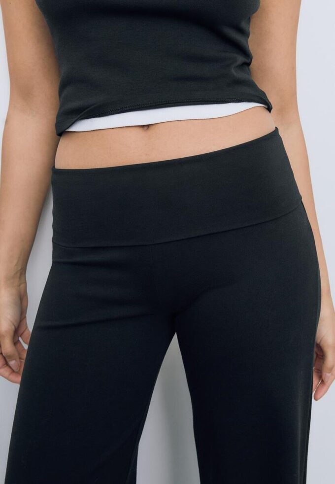 Síťované kalhoty s přeloženým pasem Síťované kalhoty s přeloženým pasem