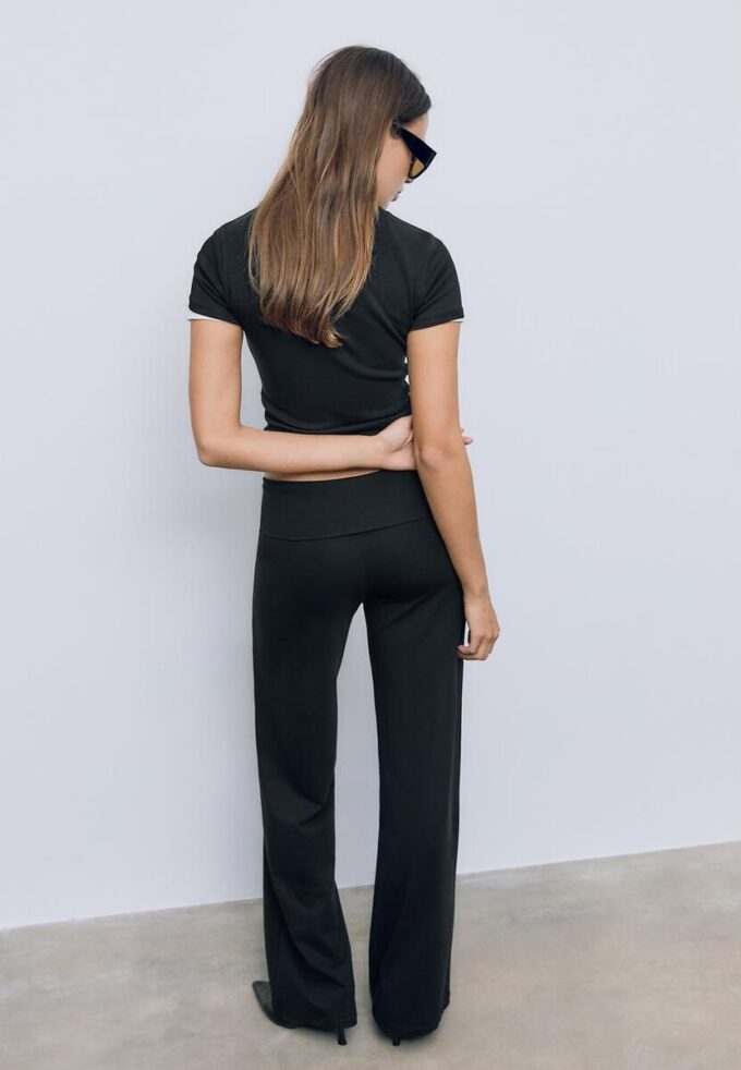 Síťované kalhoty s přeloženým pasem Síťované kalhoty s přeloženým pasem