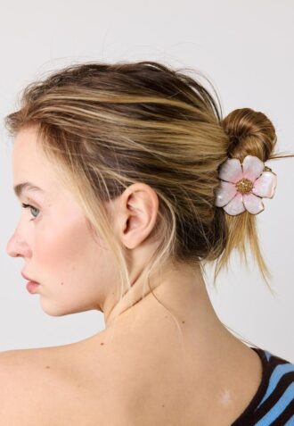 Sponka do vlasů s metalickým květem