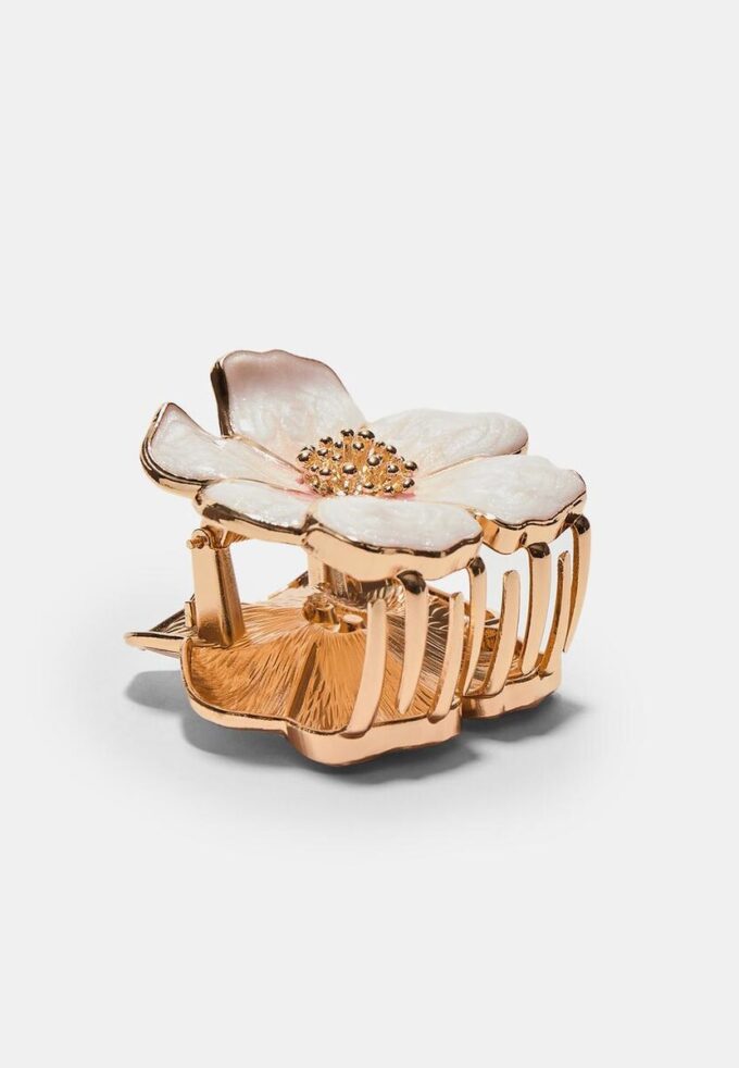 Sponka do vlasů s metalickým květem