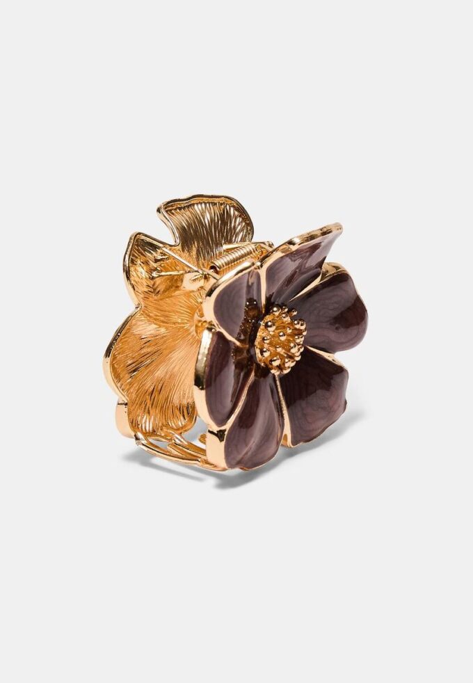 Sponka do vlasů s metalickým květem