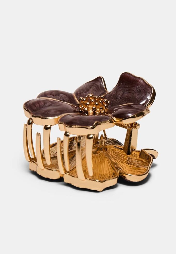 Sponka do vlasů s metalickým květem