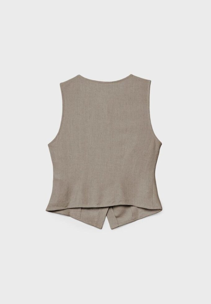 Top bez rukávů s knoflíky