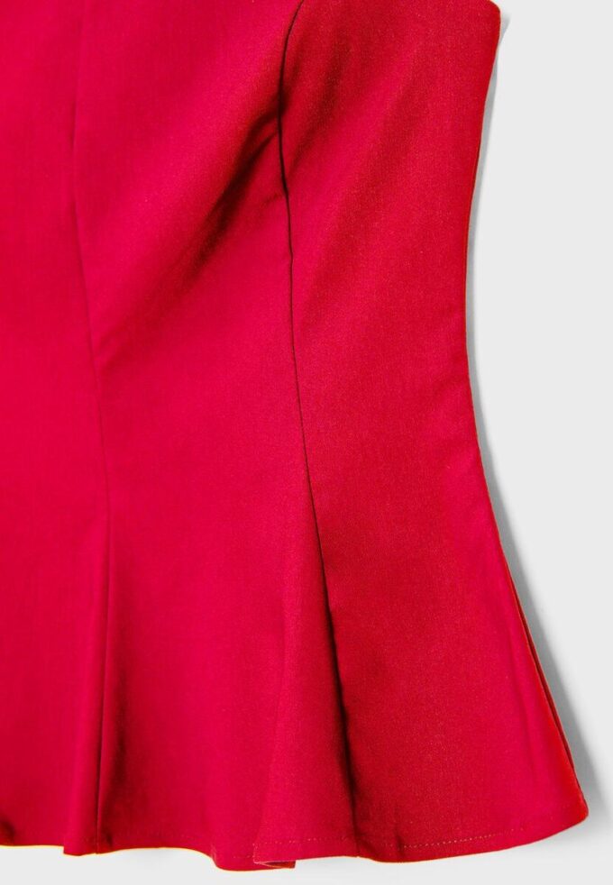 Top bez rukávů s volánovým lemem