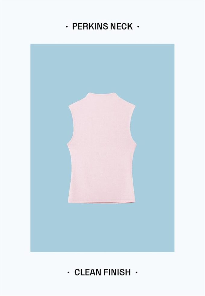 Tričko bez rukávů s trychtýřovým výstřihem