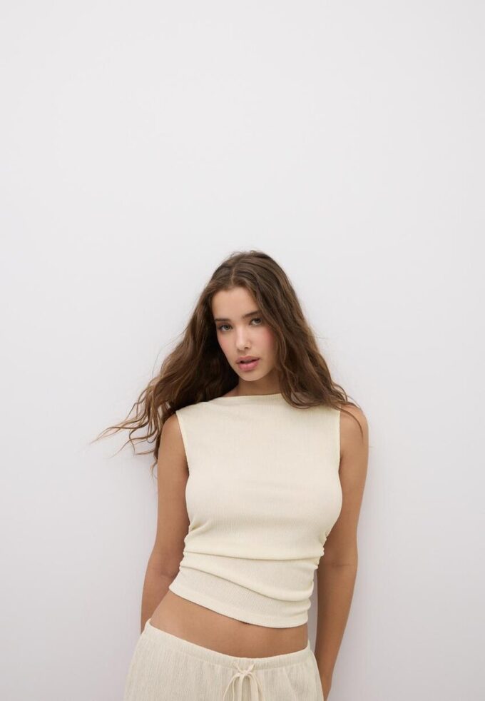 Tričko s řasením a texturou