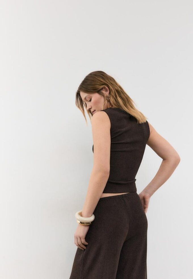 Tričko s řasením a texturou