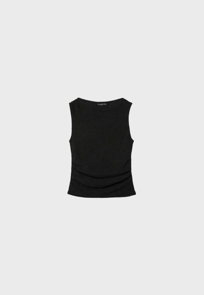 Tričko s řasením a texturou