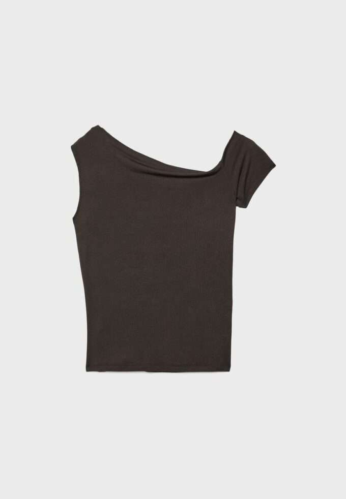 Tričko s asymetrickým zapínáním na knoflíky