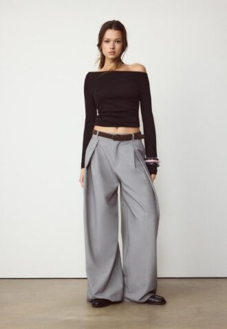 Tričko s dlouhým rukávem a řasením