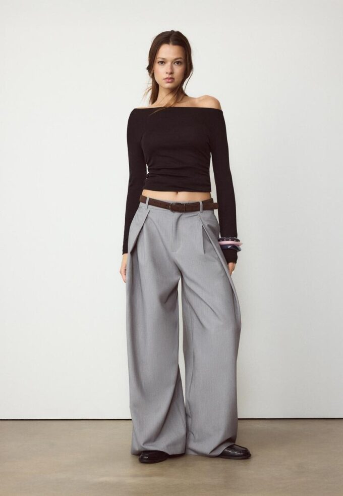 Tričko s dlouhým rukávem a řasením