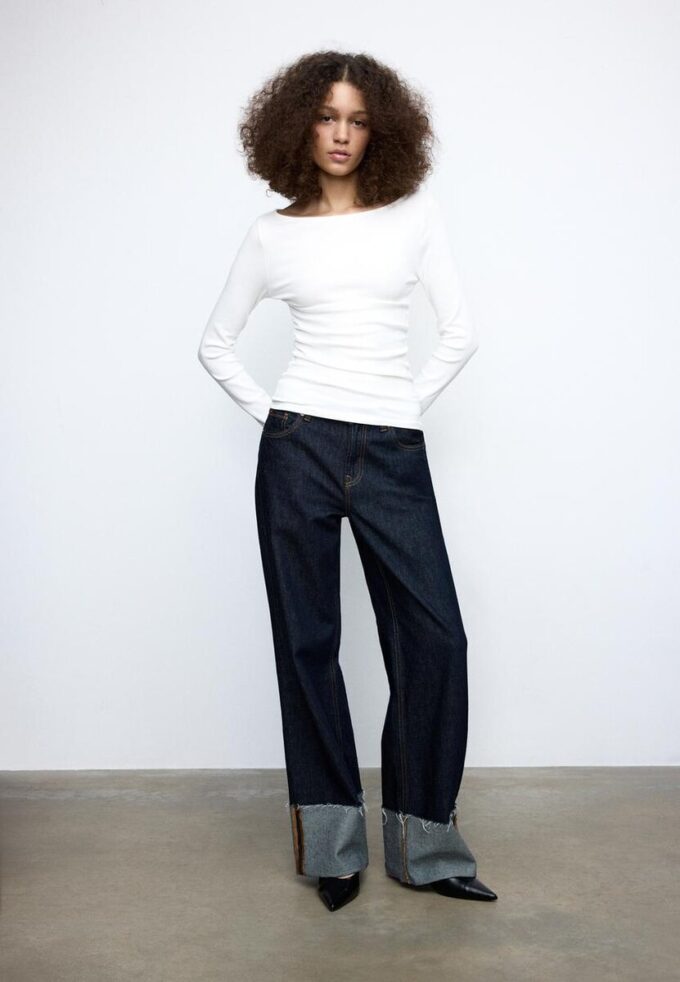 Tričko s dlouhým rukávem a řasením