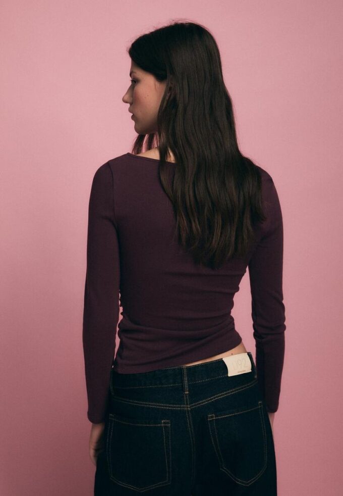 Tričko s dlouhým rukávem a řasením