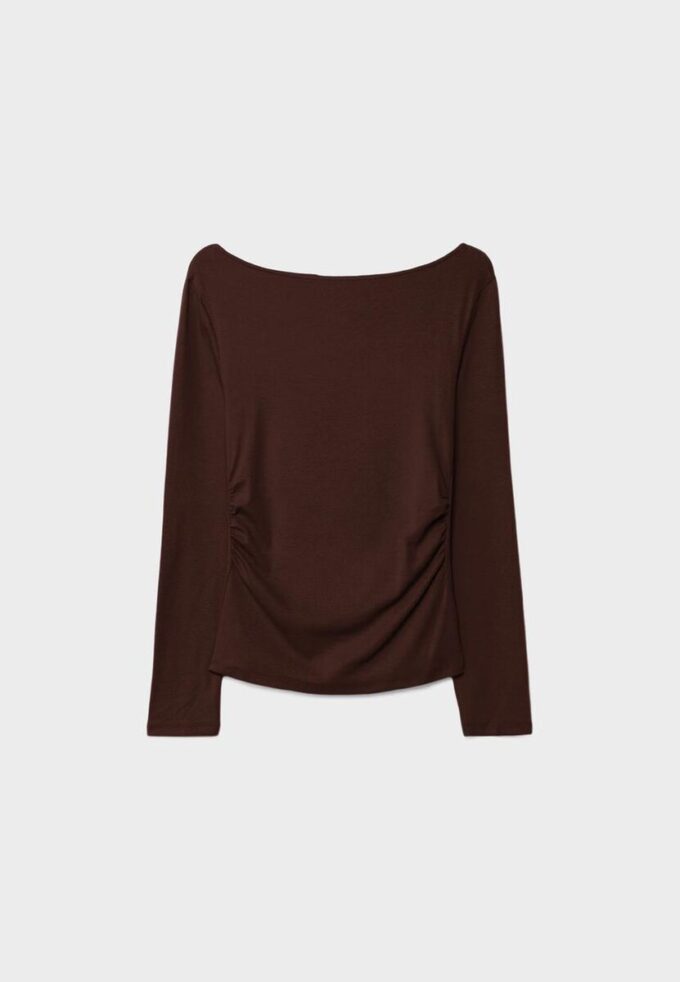 Tričko s dlouhým rukávem a řasením