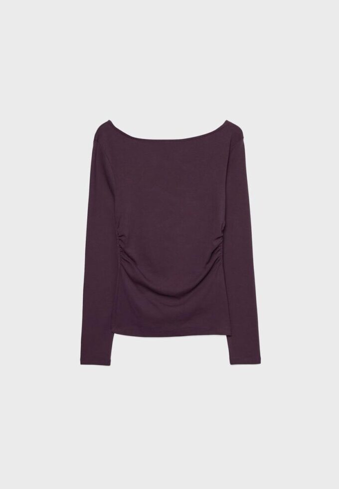 Tričko s dlouhým rukávem a řasením