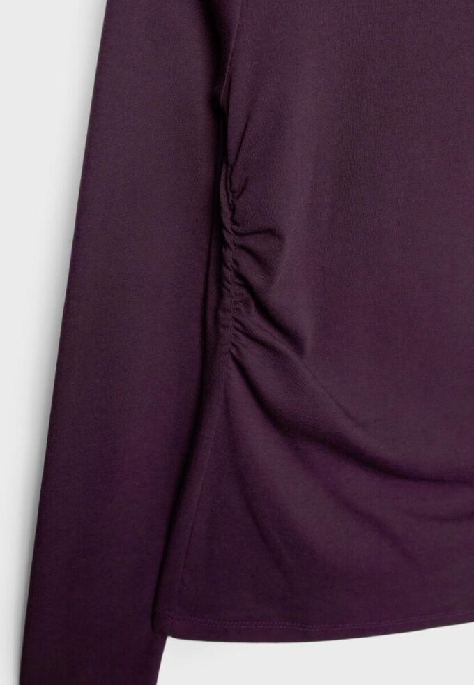 Tričko s dlouhým rukávem a řasením