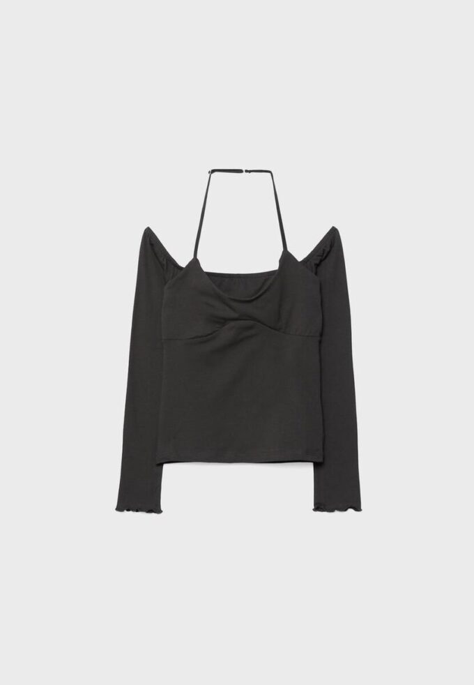 Tričko s dlouhým rukávem a výstřihem za krkem