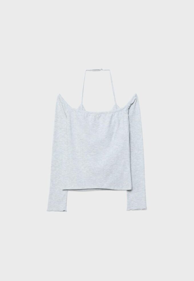 Tričko s dlouhým rukávem a výstřihem za krkem