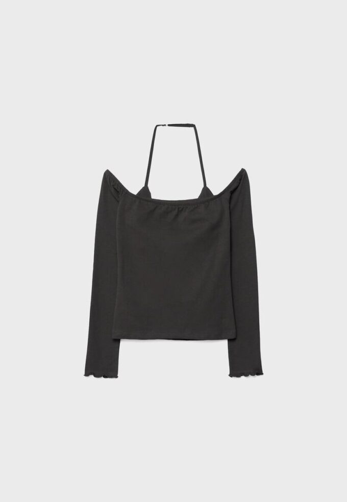 Tričko s dlouhým rukávem a výstřihem za krkem