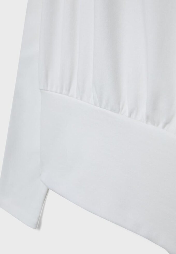 Tričko s dlouhým rukávem, výstřihem do V a lemem ve stylu kummerbundu