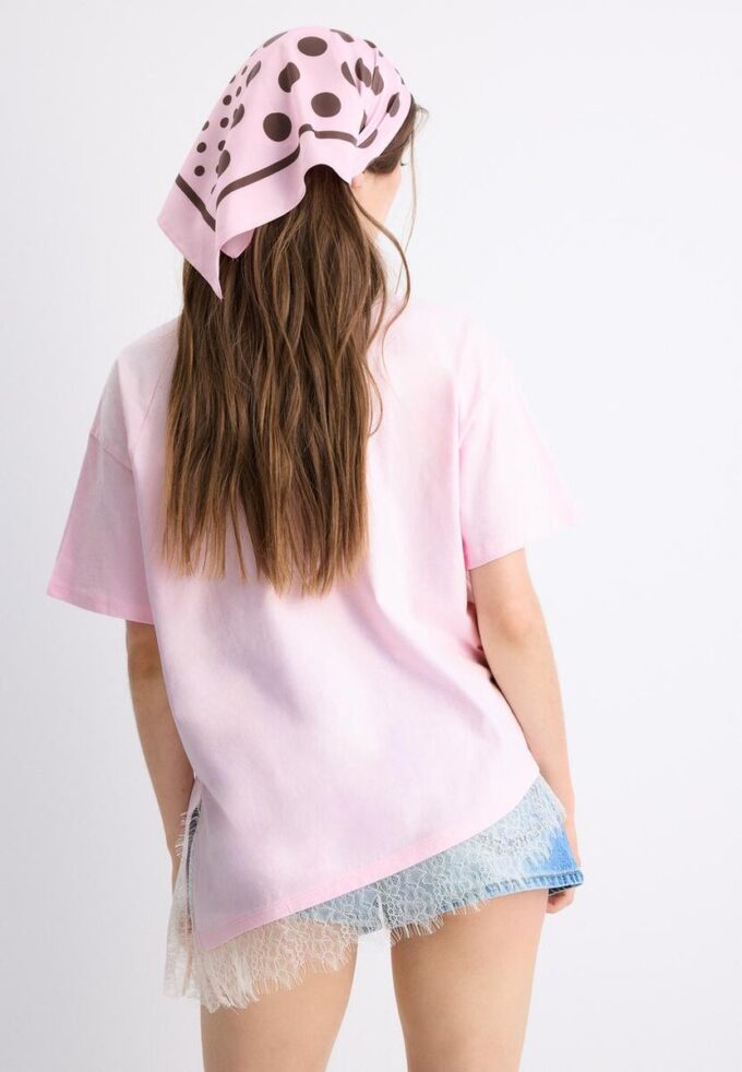 Tričko s krátkým rukávem a krajkovým lemem Tričko s krátkým rukávem a krajkovým lemem