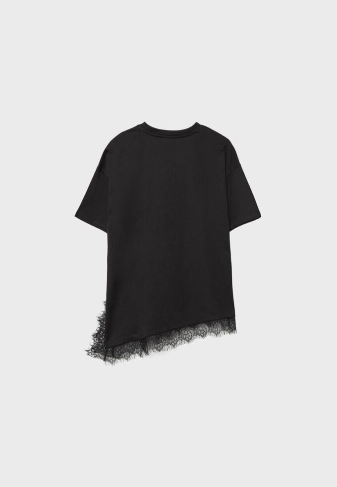 Tričko s krátkým rukávem a krajkovým lemem