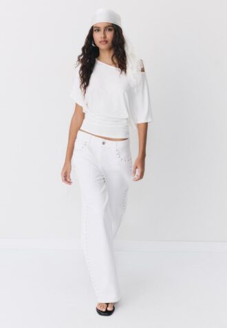 Tričko s krátkým rukávem a lodním výstřihem