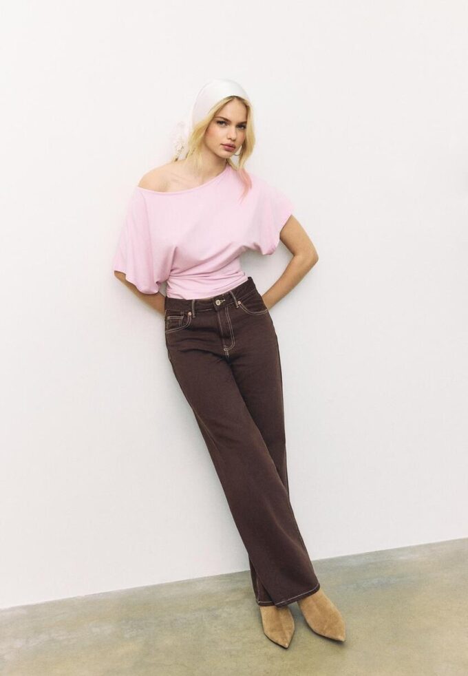 Tričko s krátkým rukávem a lodním výstřihem