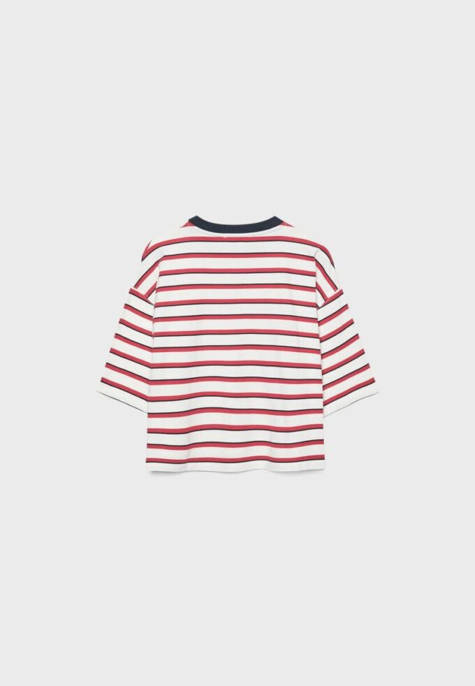 Tričko s krátkým rukávem a potisky pruhů ve tvaru kraťasů