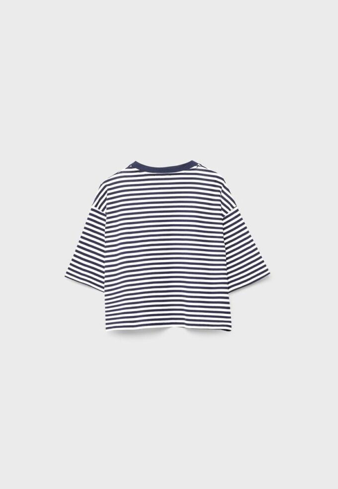 Tričko s krátkým rukávem a potisky pruhů ve tvaru kraťasů