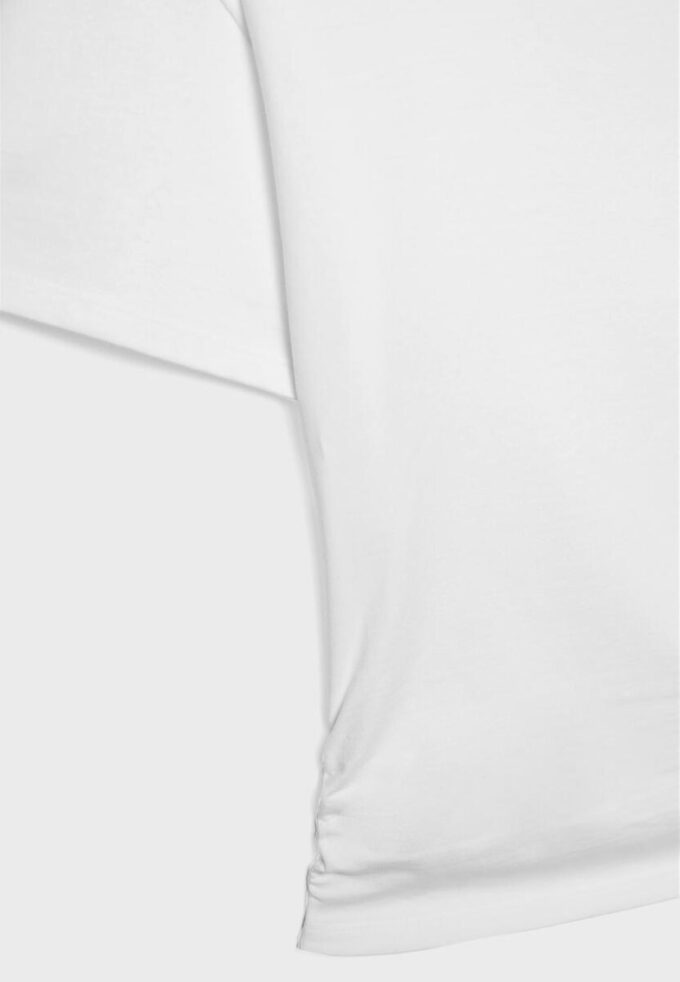 Tričko s krátkým rukávem a výstřihem do V se záhyby