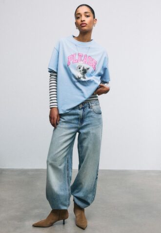 Tričko s krátkým rukávem s potiskem a aplikací