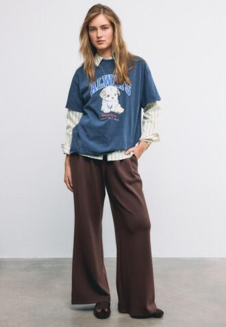 Tričko s krátkým rukávem s potiskem a aplikací