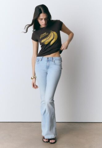 Tričko s krátkým rukávem v barvě banánu