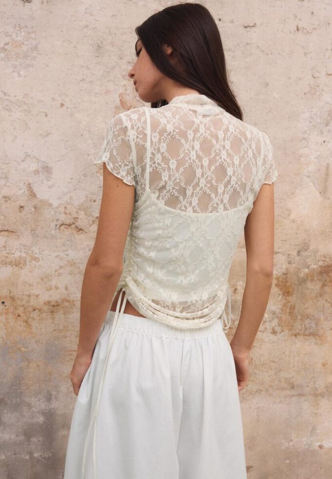 Tričko s krátkým rukávem ve stylu qipao