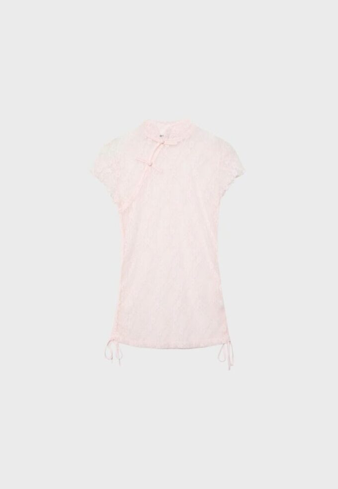 Tričko s krátkým rukávem ve stylu qipao