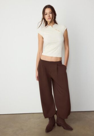 Tričko ve stylu qipao s flokovým potiskem