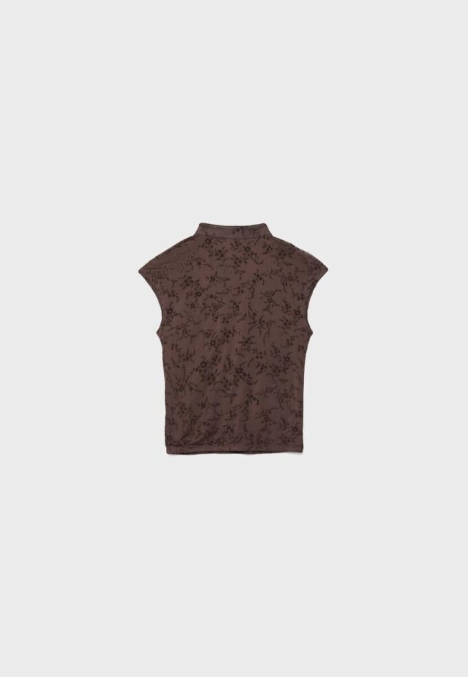 Tričko ve stylu qipao s flokovým potiskem